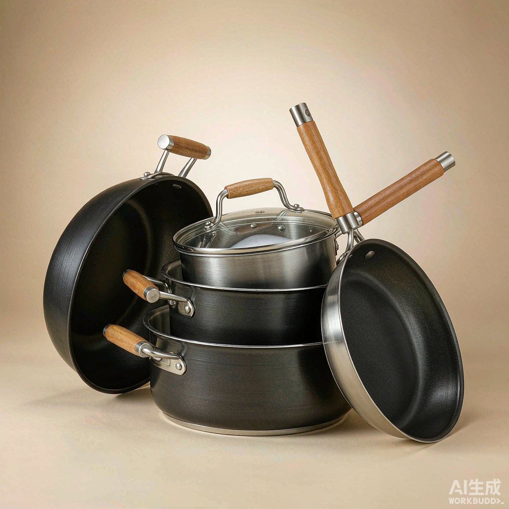 10-piece cookware set with glass lids - AI sample image, to be replaced